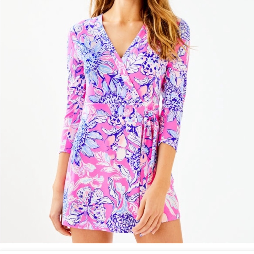 Lilly Pulitzer Karlie Wrap Romper Medium